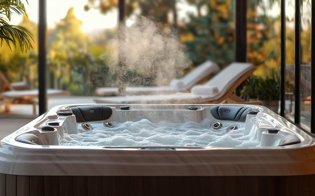 Luxurious outdoor hot tub