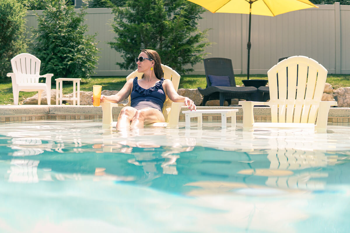 woman relaxing in pool